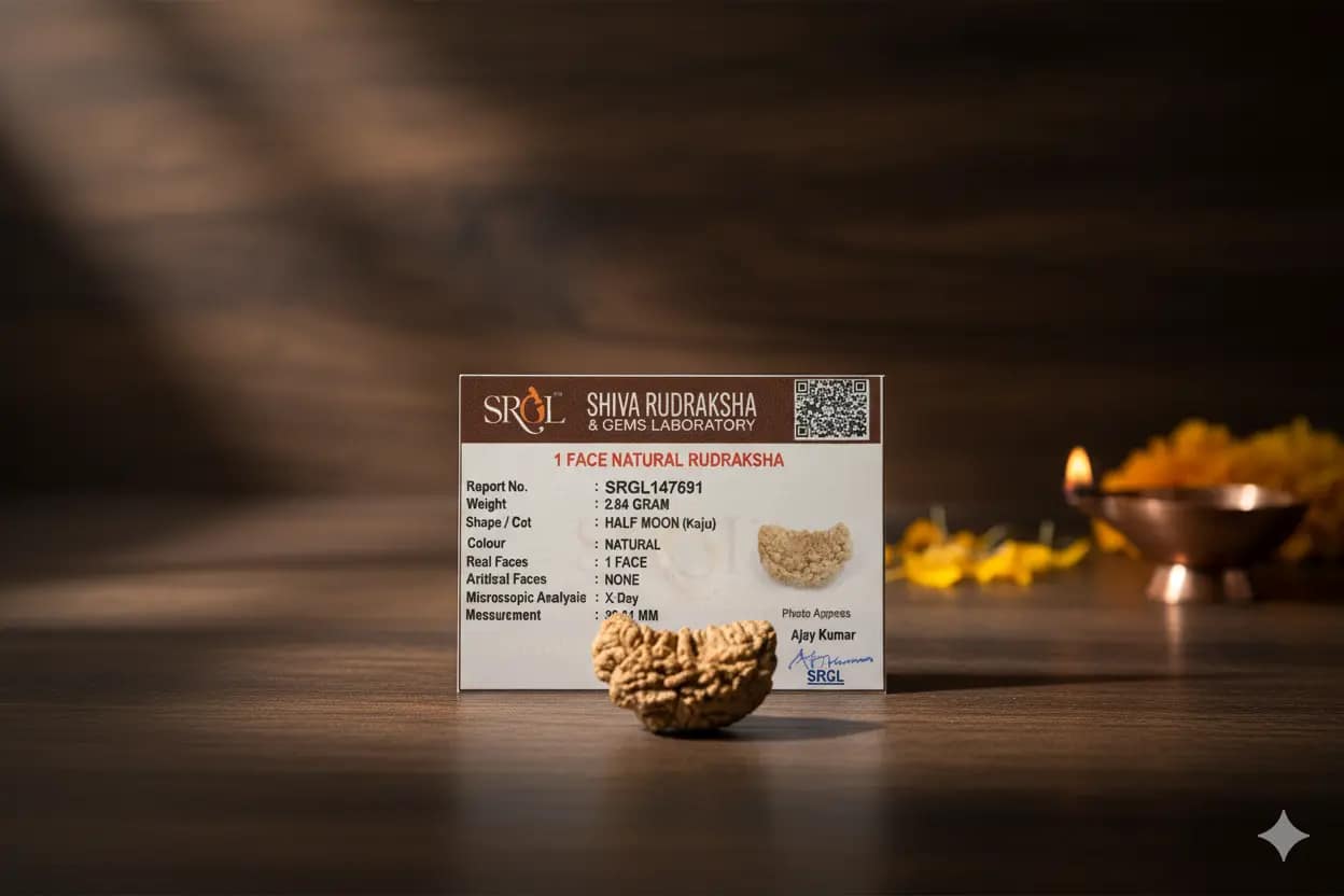 Original 1 Mukhi Rudraksha – Rare Natural Bead | Certified & Energized for Moksha & Divine Blessings