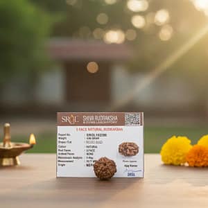 Original 5 Mukhi Rudraksha - Natural Bead | Certified & Energized for Health, Peace & Spiritual Growth