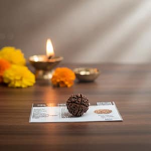 Original 4 Mukhi Rudraksha – Natural Bead | Certified & Energized for Knowledge & Creativity